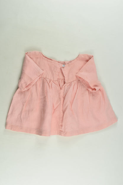 Blue Daisy Size 0 Linen Tunic/Blouse