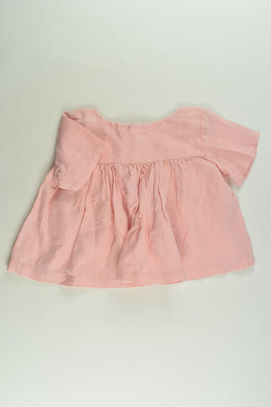 Blue Daisy Size 0 Linen Tunic/Blouse