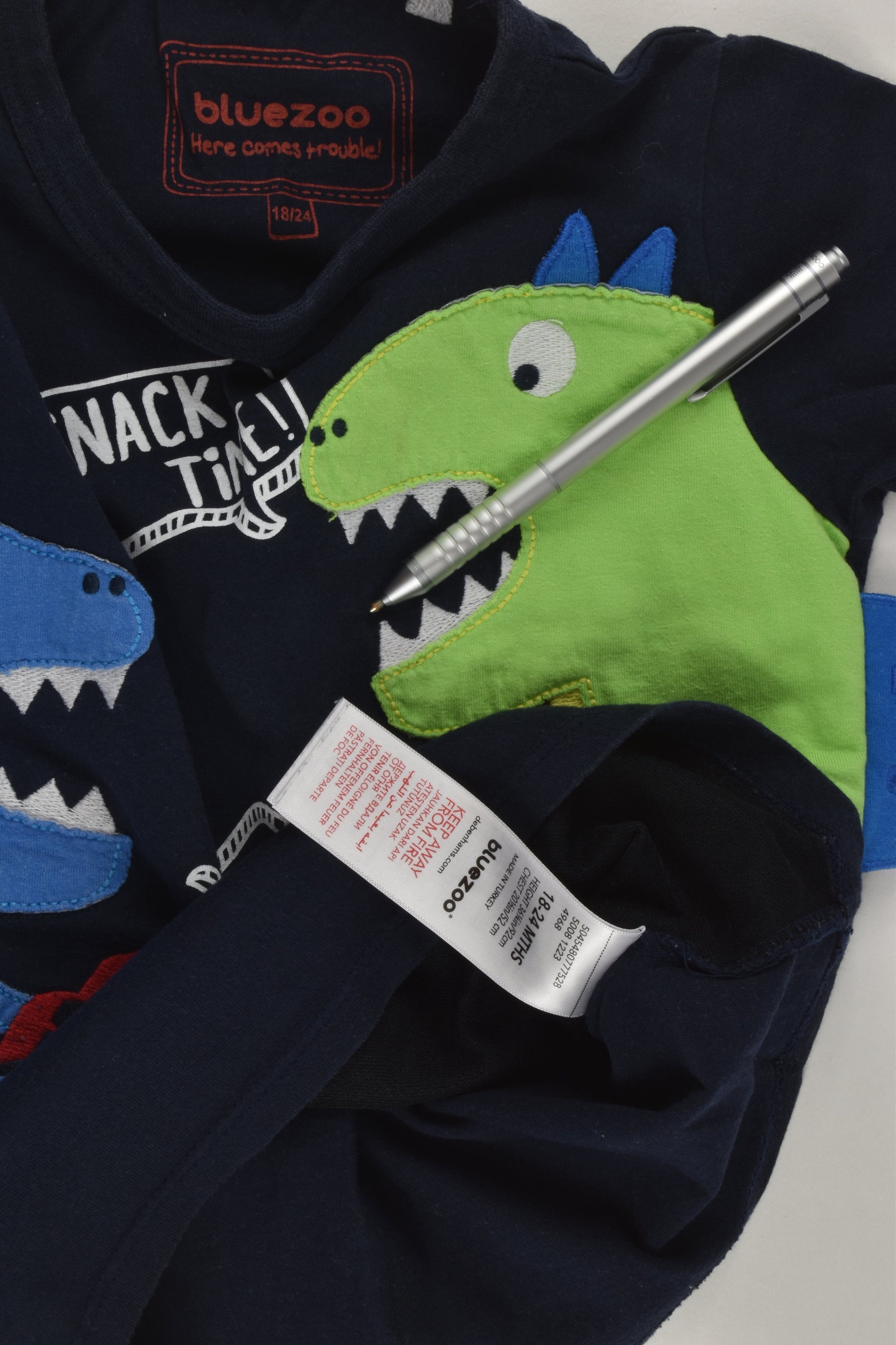 Bluezoo Size 2 (18/24 months) Dinosaur T-shirt