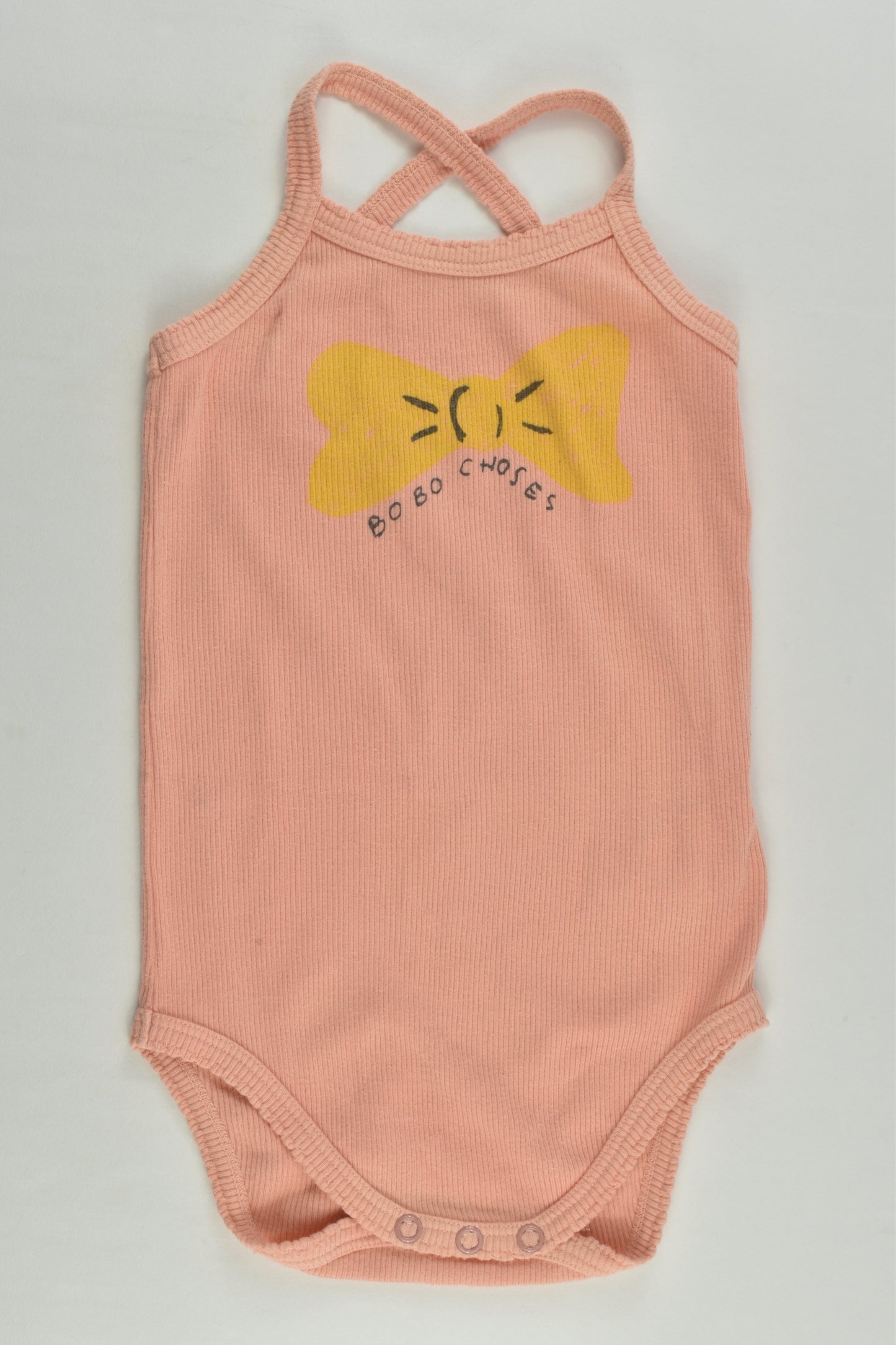 Bobo Choses Size 1-2 (18-24 months, 86 cm) Ribbed Bow Bodysuit