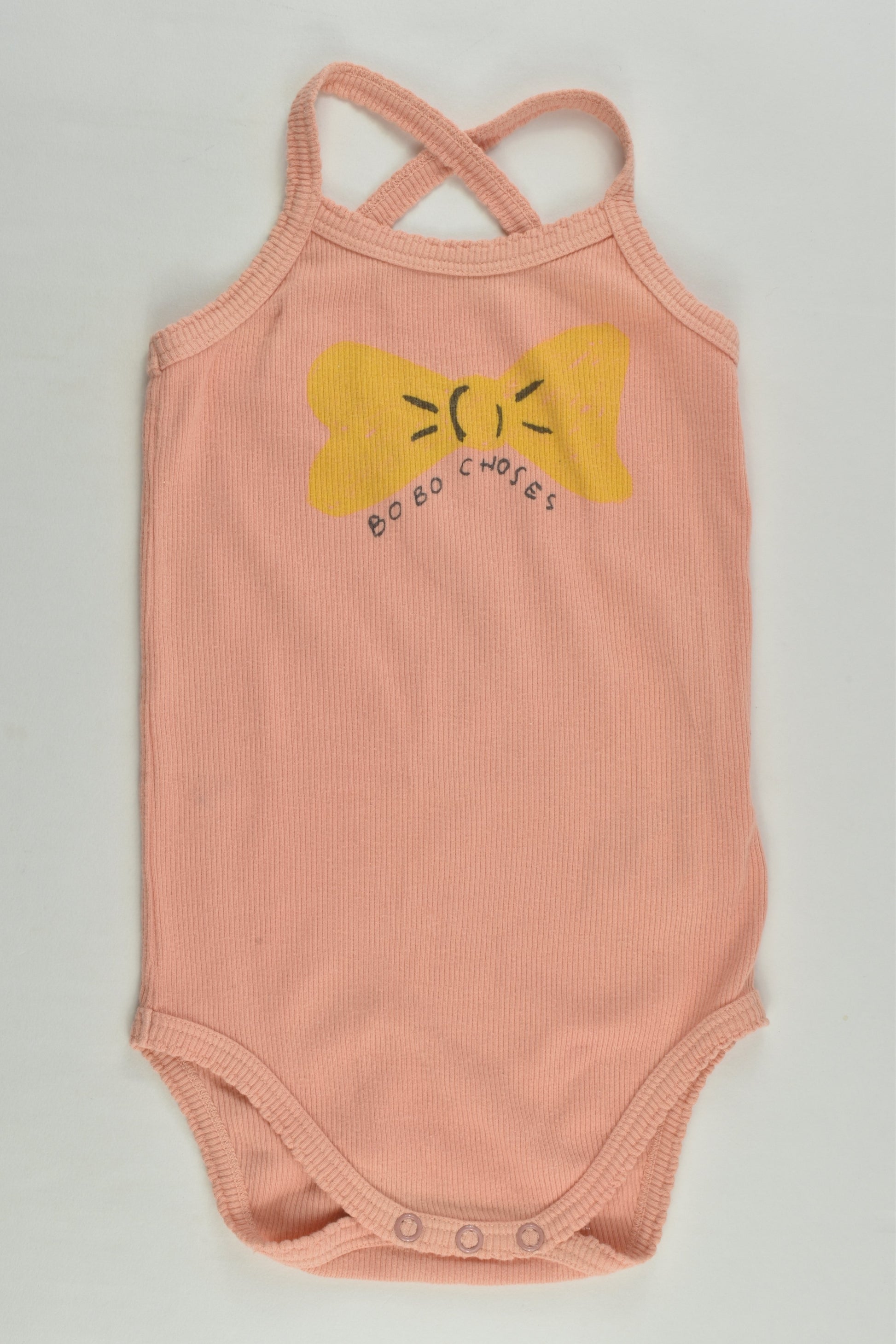Bobo Choses Size 1-2 (18-24 months, 86 cm) Ribbed Bow Bodysuit