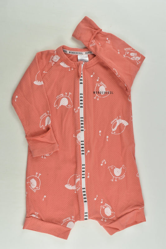 Bonds Size 0 Birds Wondercool Short Leg Wondersuit