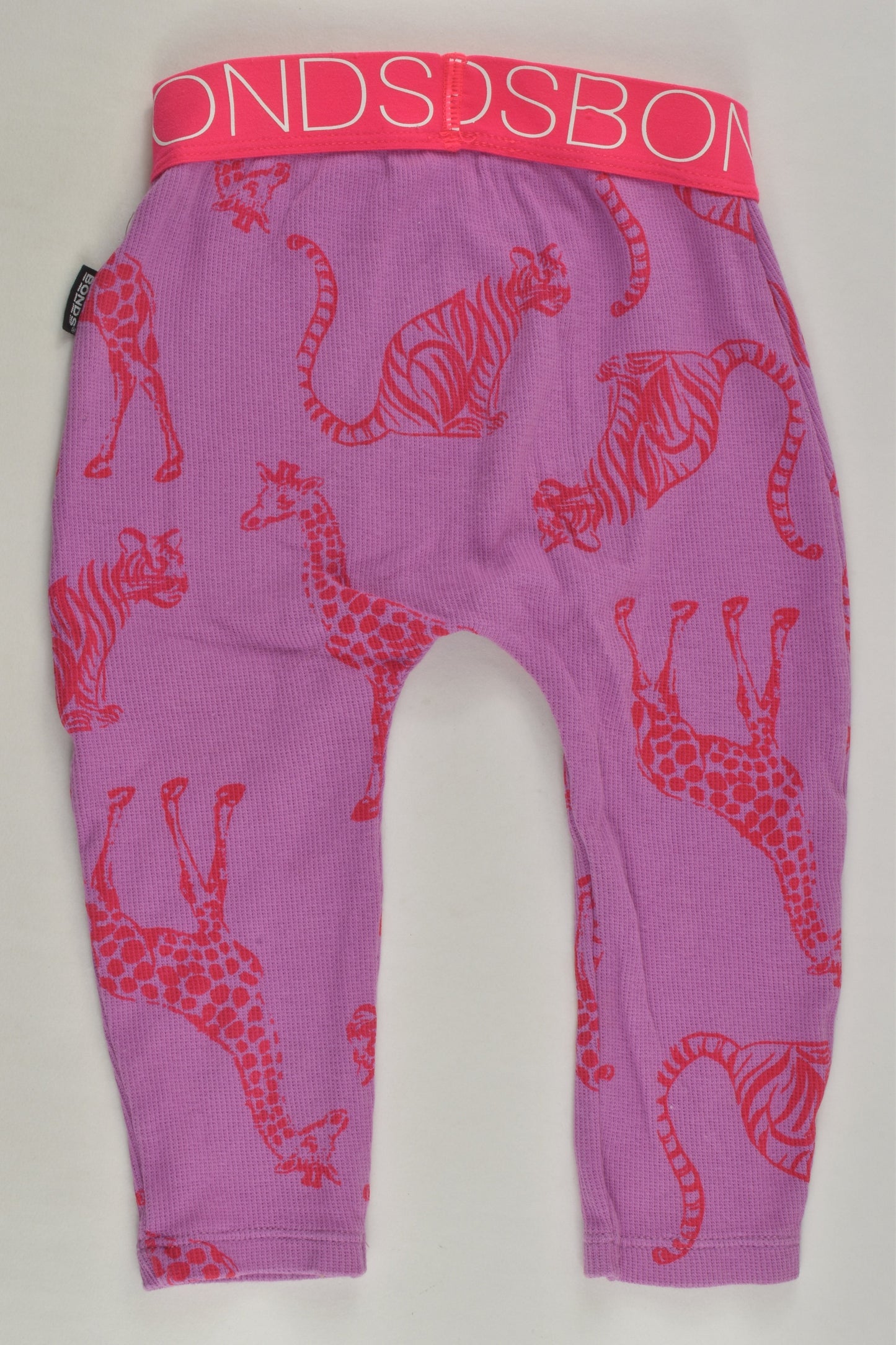 Bonds Size 0 Ribbed Giraffes and Tigers Leggings