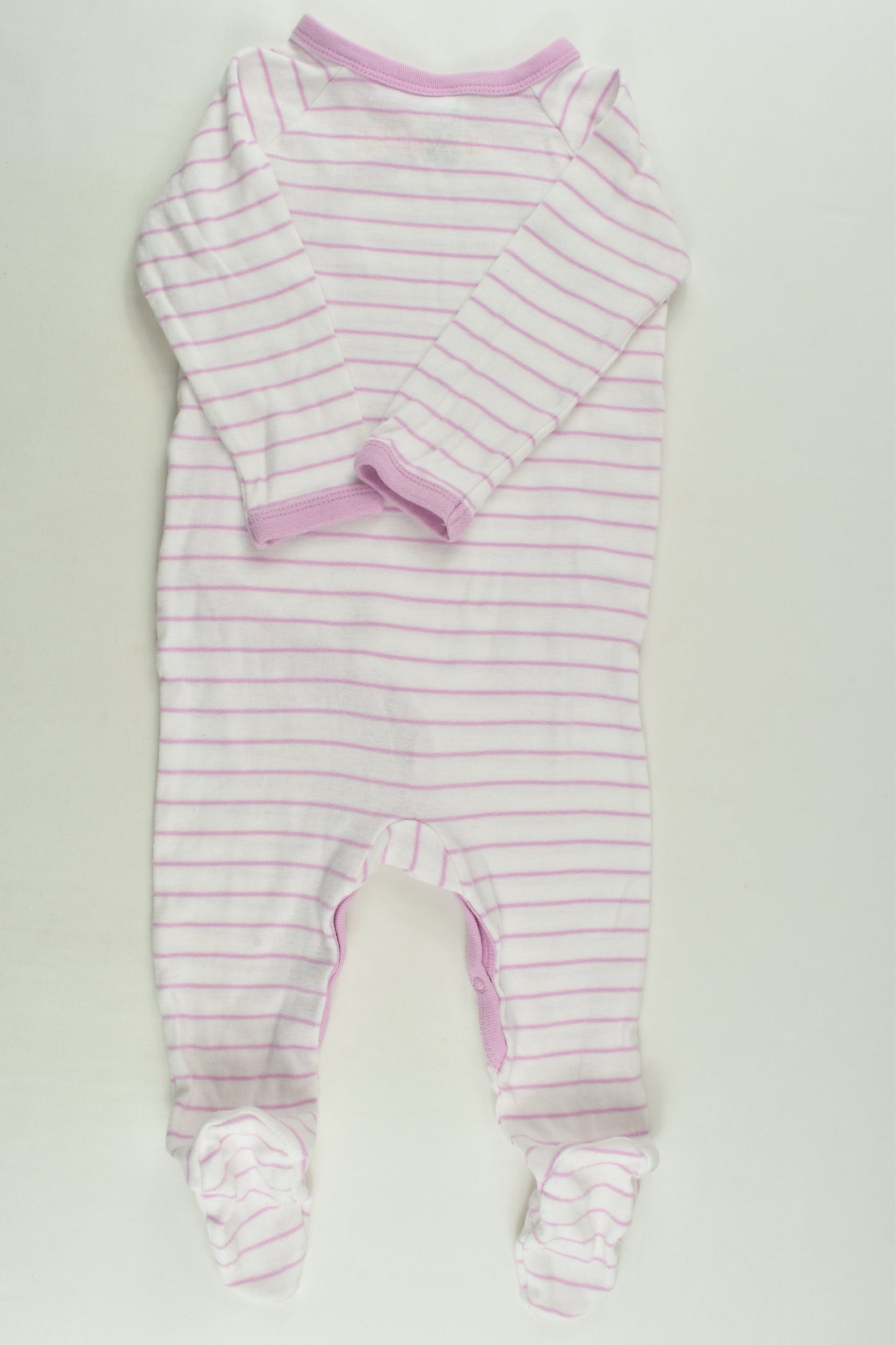 Bonds Size 0 Striped Wrap Footed Romper