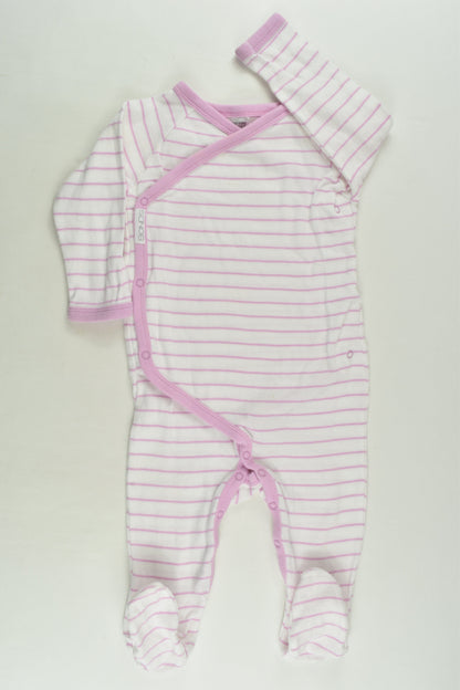 Bonds Size 0 Striped Wrap Footed Romper