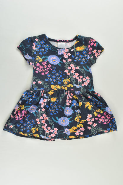 Bonds Size 00 (3-6 months) Floral Dress with Bodysuit Underneath