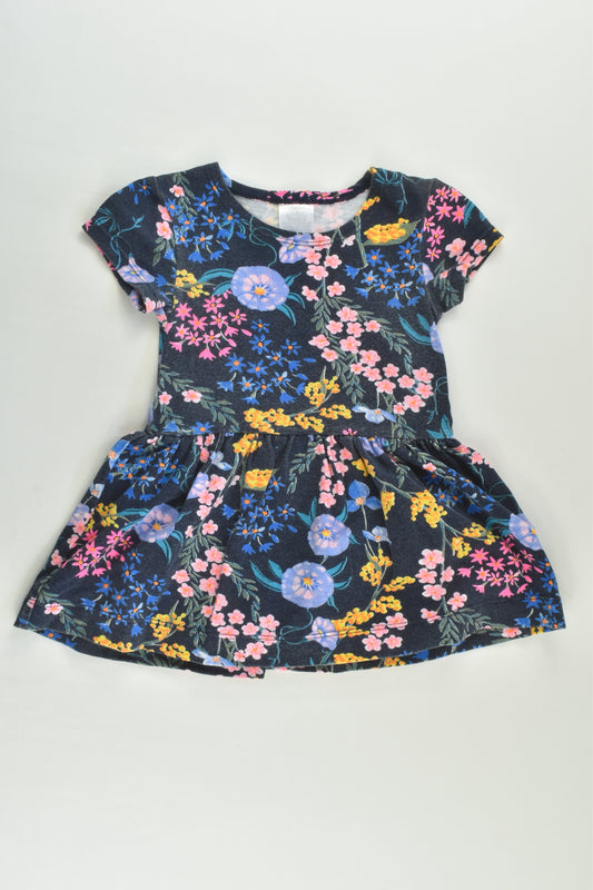 Bonds Size 00 (3-6 months) Floral Dress with Bodysuit Underneath