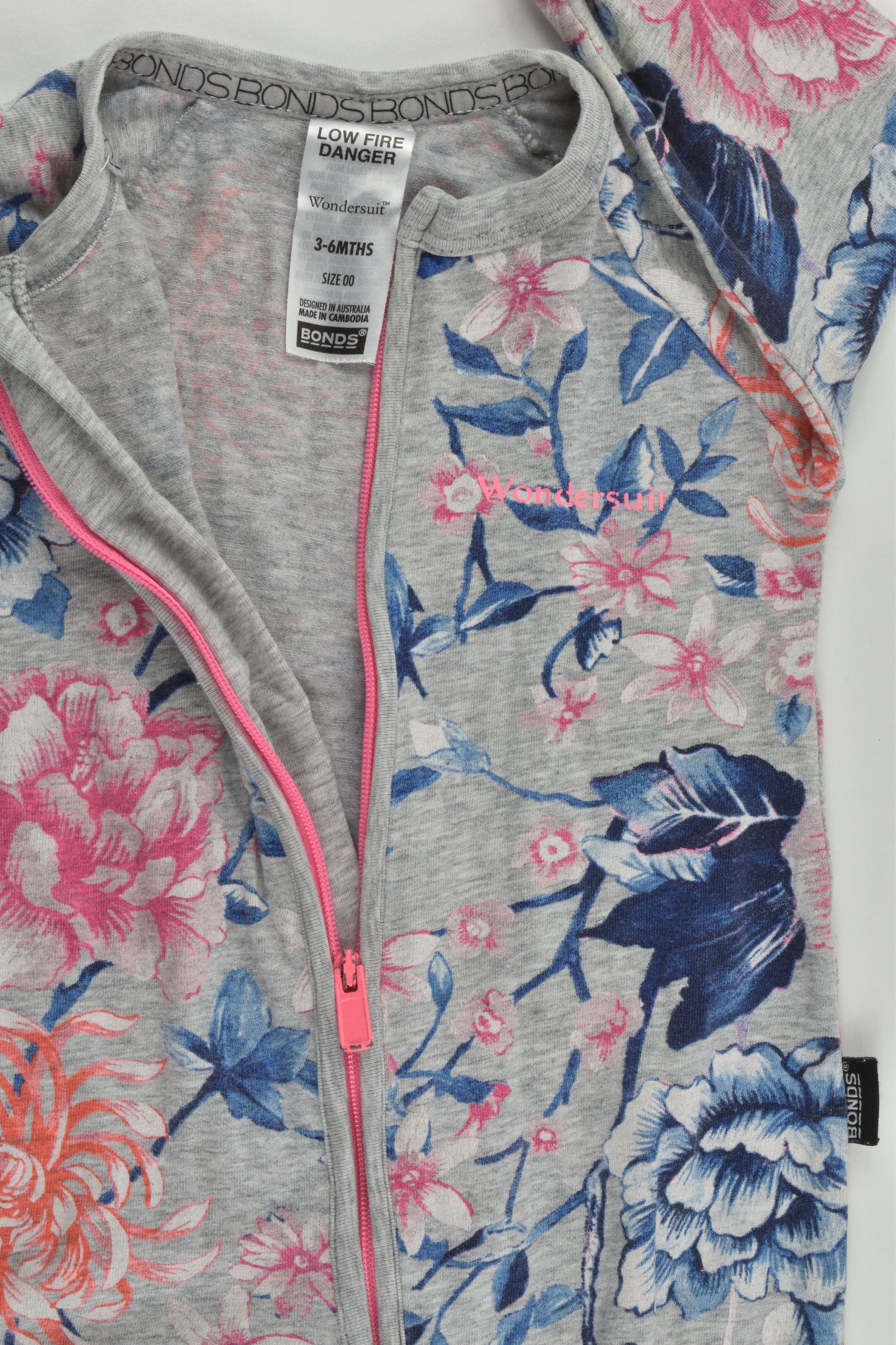Bonds Size 00 (3-6 months) Floral Wondersuit