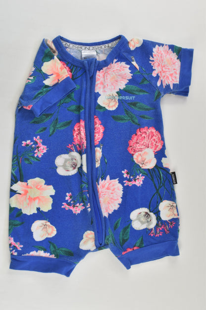 Bonds Size 00 (3-6 months) Short Floral Wondersuit