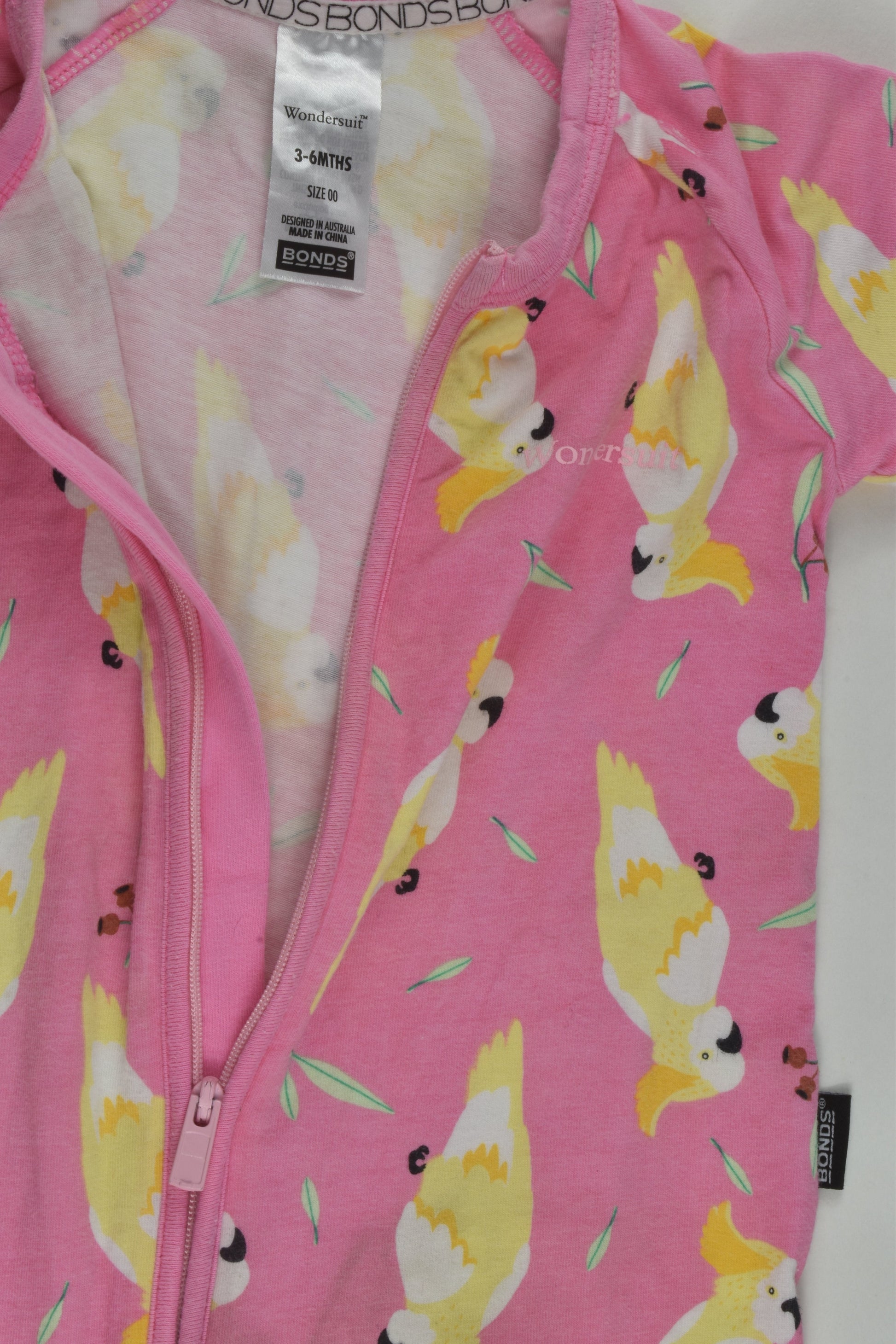 Bonds Size 00 Cockatoo Short Romper