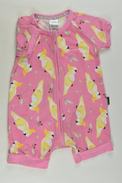 Bonds Size 00 Cockatoo Short Romper