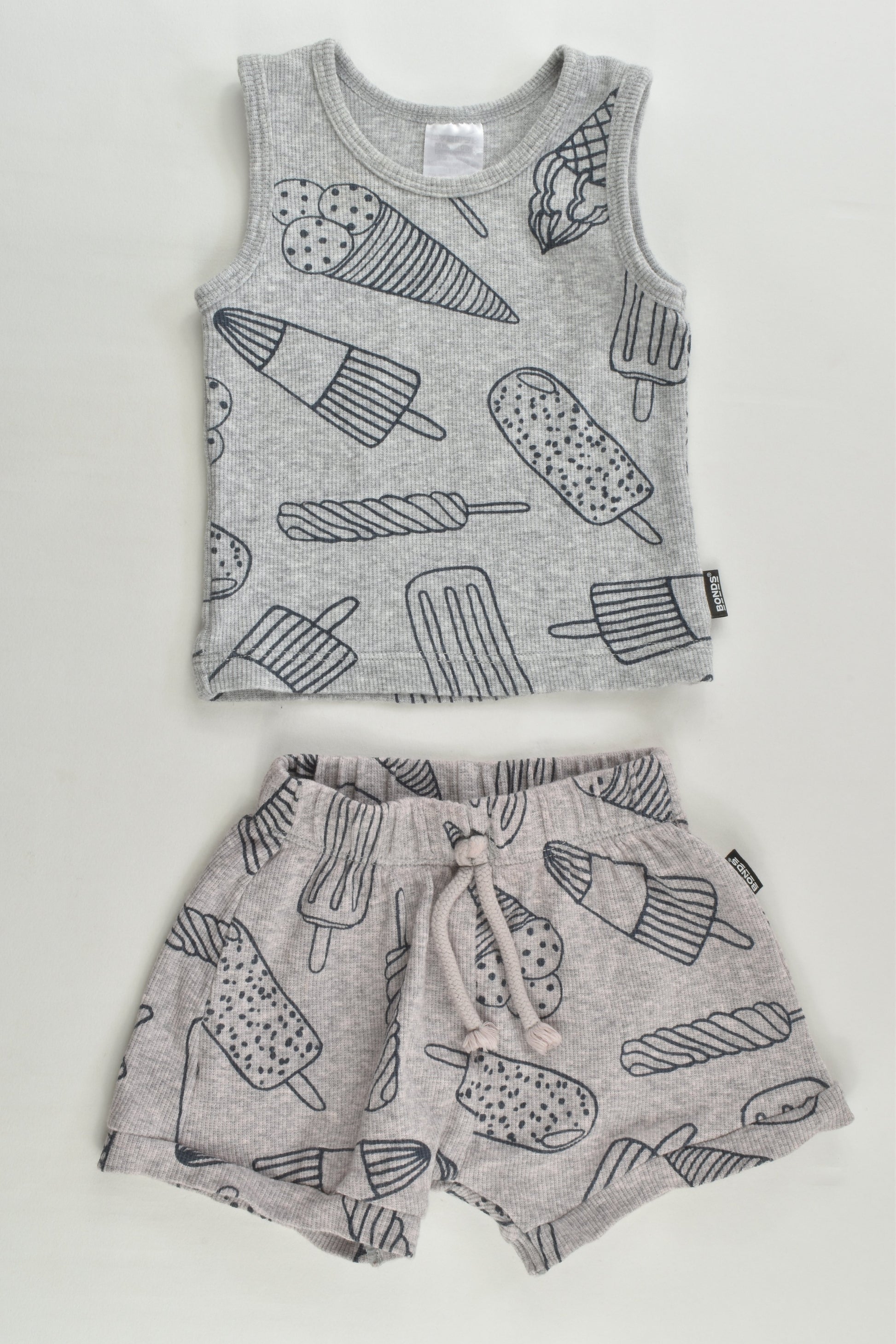 Bonds Size 000 (0-3 months) Ribbed Ice Cream Outfit