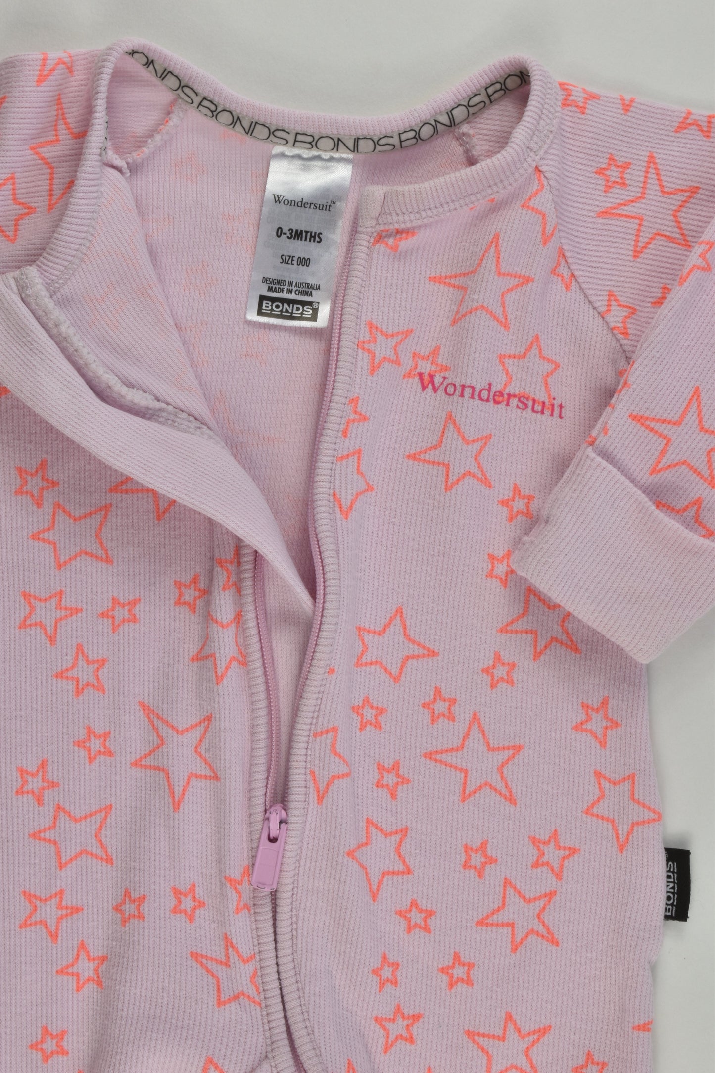 Bonds Size 000 (0-3 months) Stars Ribbed Wondersuit