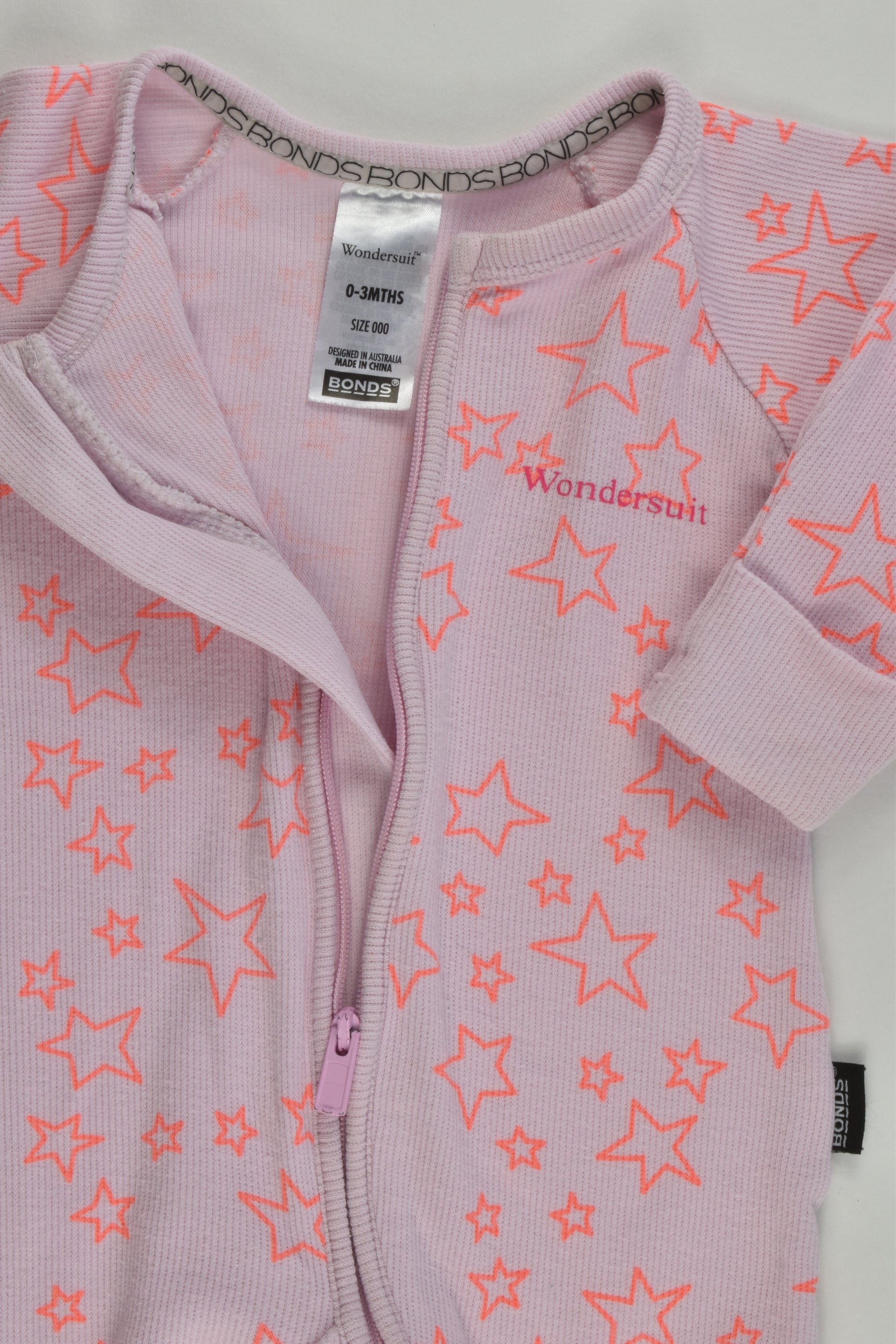 Bonds Size 000 (0-3 months) Stars Ribbed Wondersuit