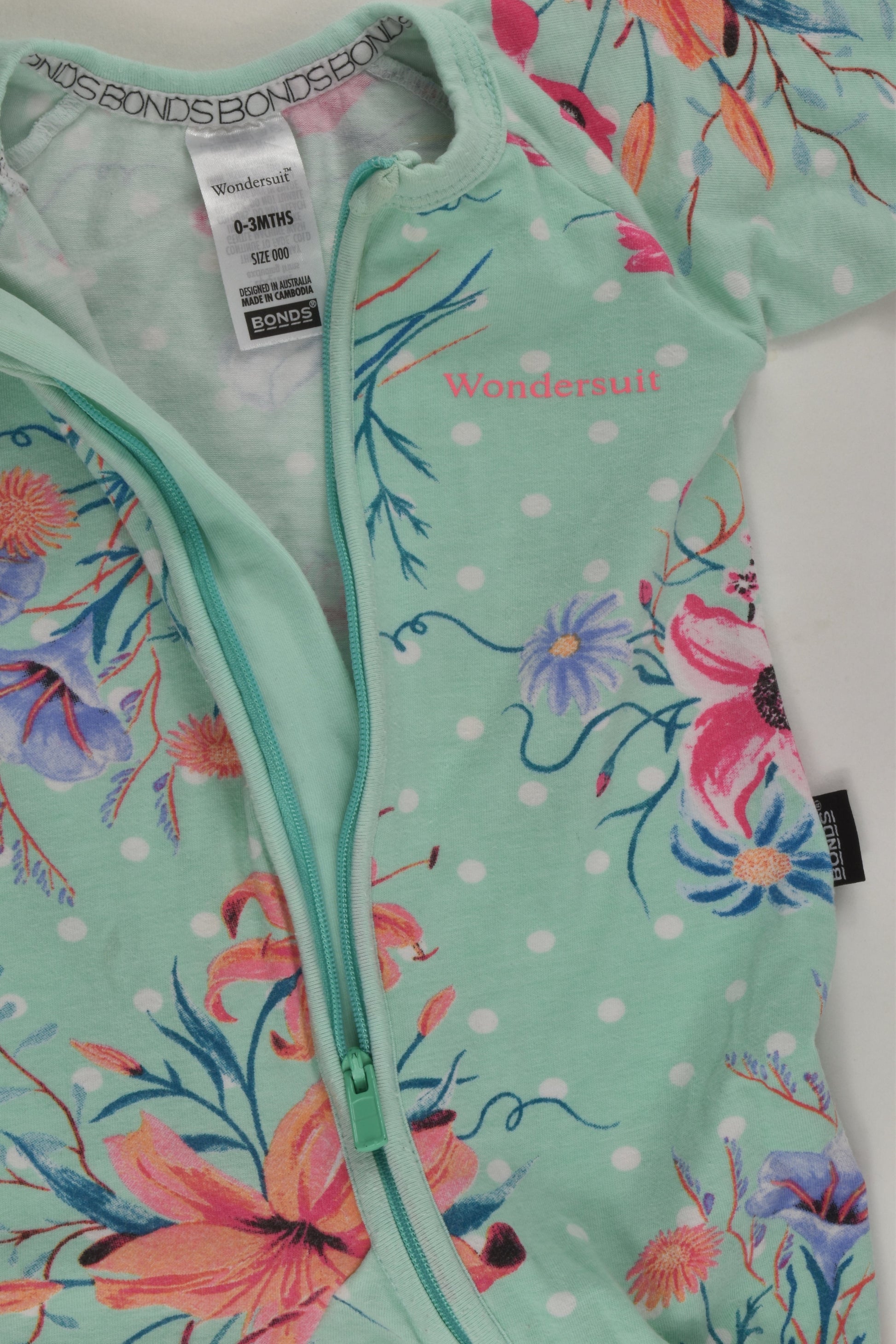 Bonds Size 000 Floral Wondersuit