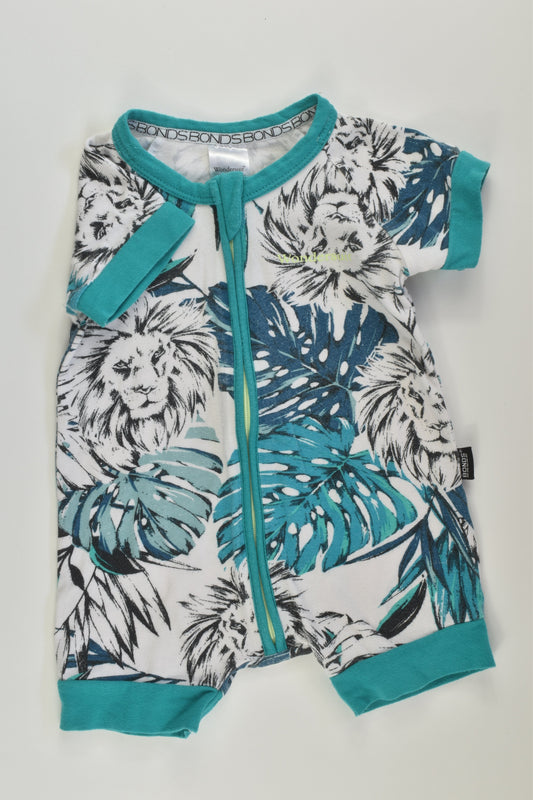 Bonds Size 000 Lion and Leaves Short Romper