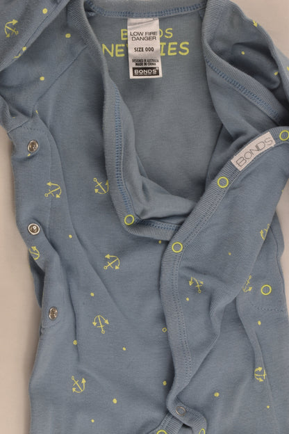 Bonds Size 000 Nautical Footed Romper