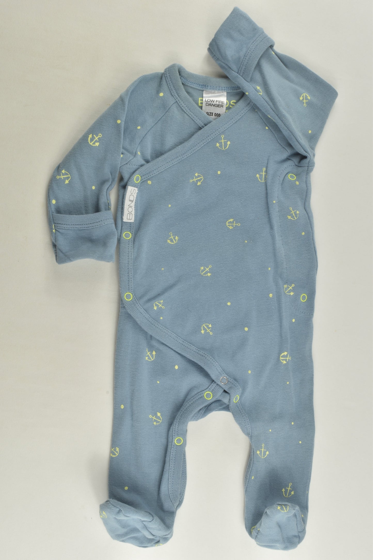 Bonds Size 000 Nautical Footed Romper