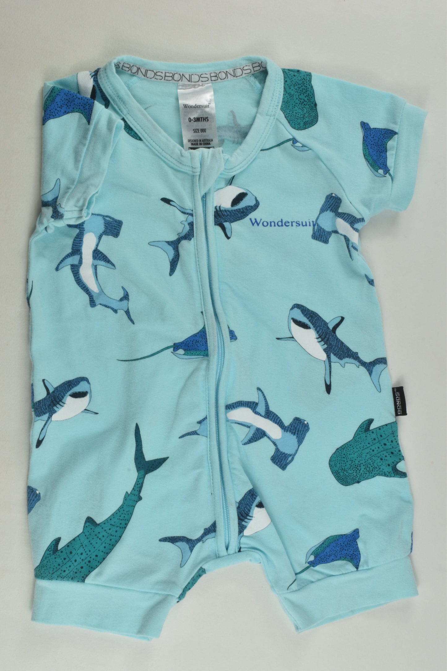 Bonds Size 000 Sharks Short Wondersuit