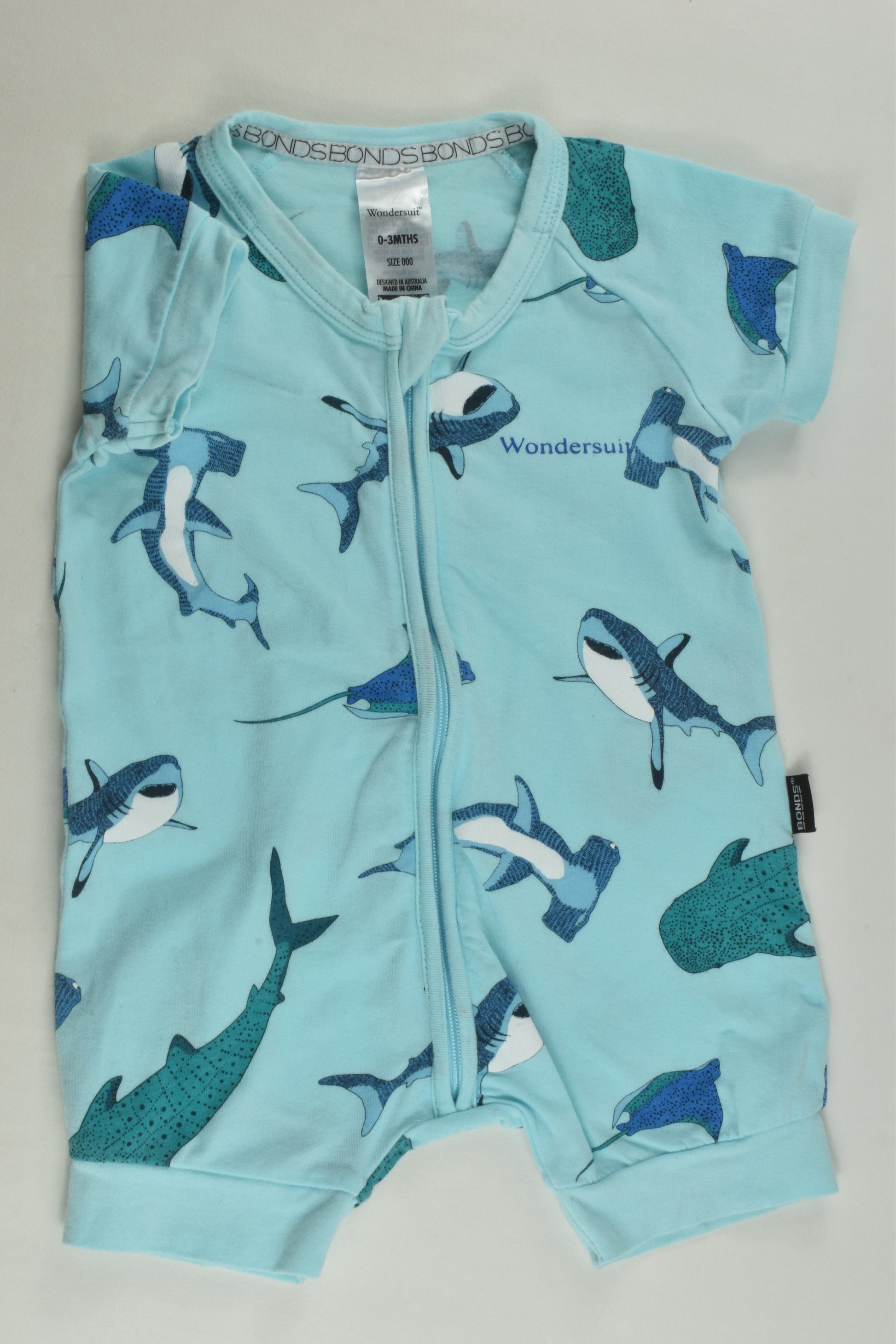 Bonds Size 000 Sharks Short Wondersuit
