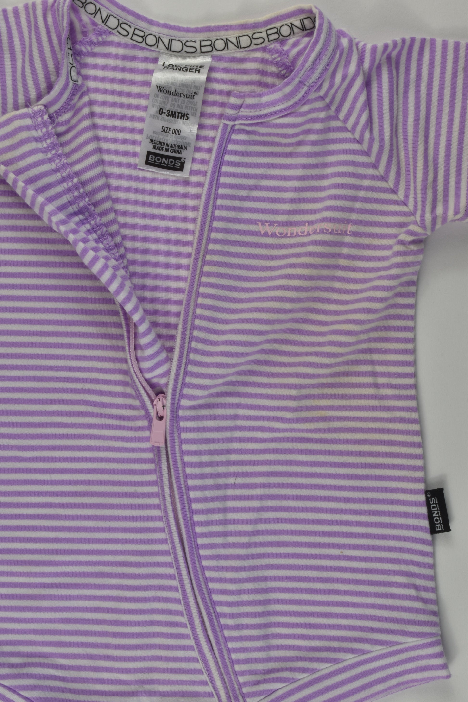 Bonds Size 000 Short Striped Romper