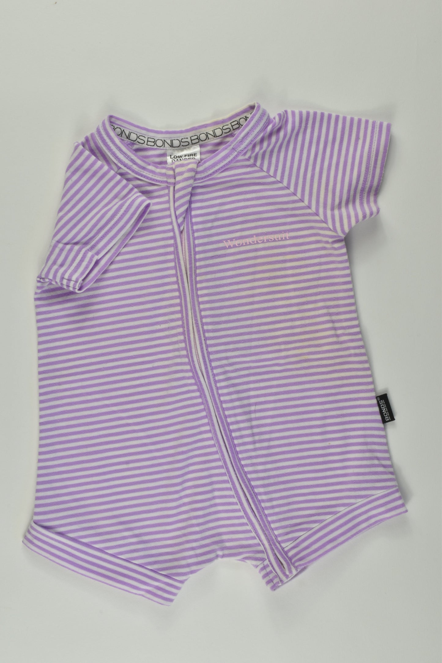 Bonds Size 000 Short Striped Romper