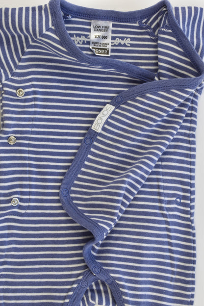Bonds Size 000 Striped Footed Romper