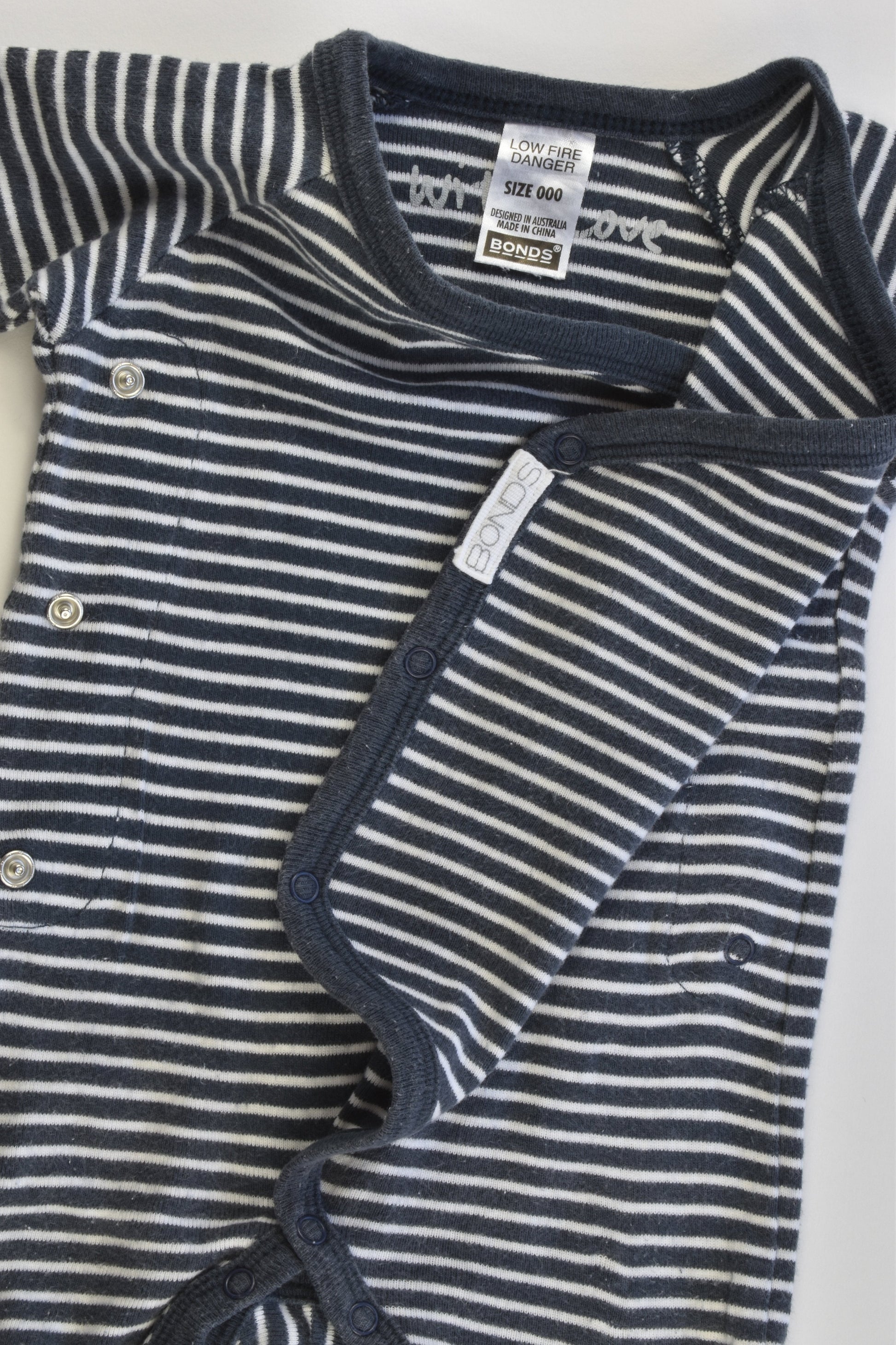 Bonds Size 000 Striped Footed Romper