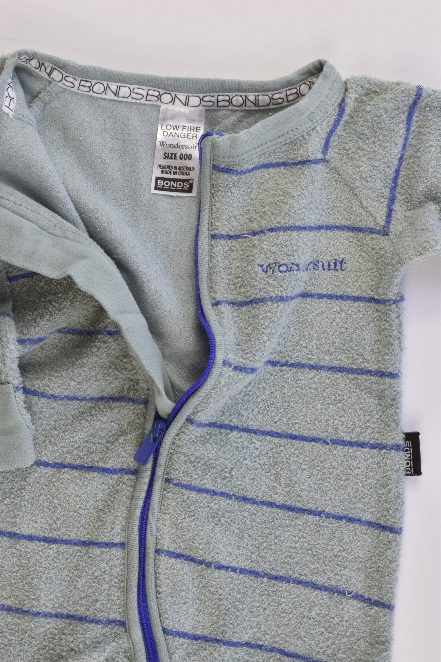 Bonds Size 000 Striped Terry Wondersuit