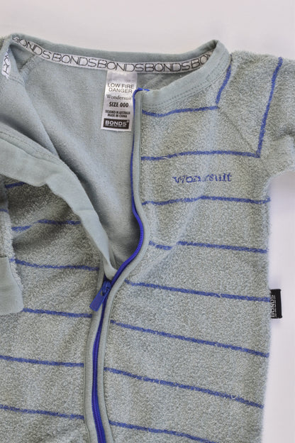Bonds Size 000 Striped Terry Wondersuit