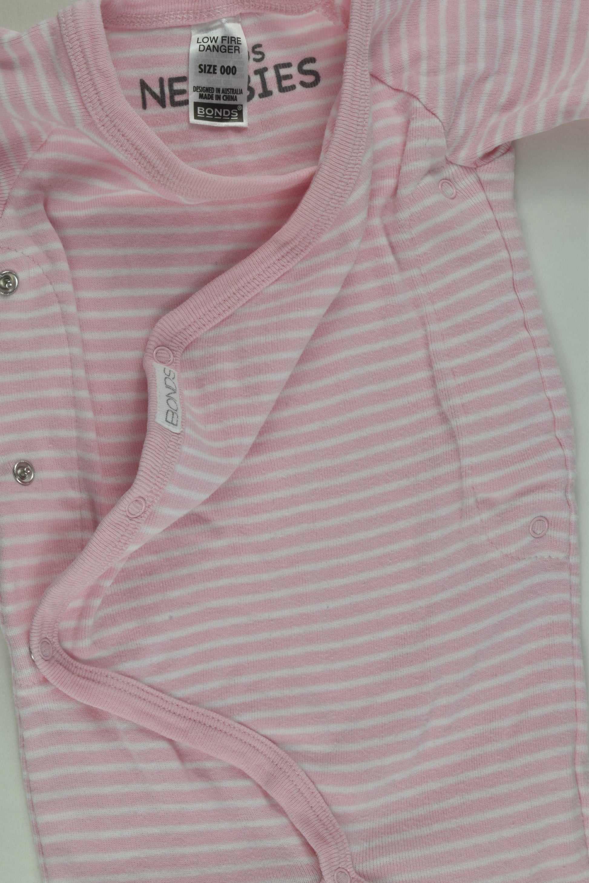 Bonds Size 000 Striped Wrap Footed Romper