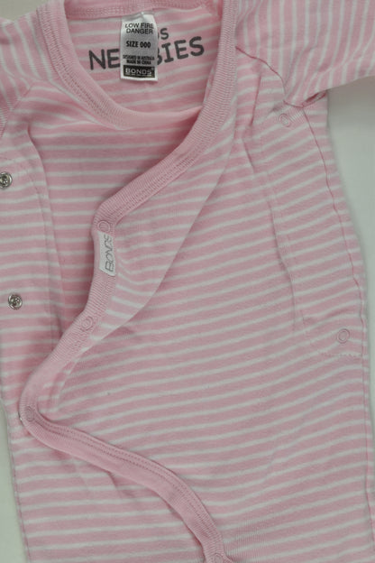 Bonds Size 000 Striped Wrap Footed Romper