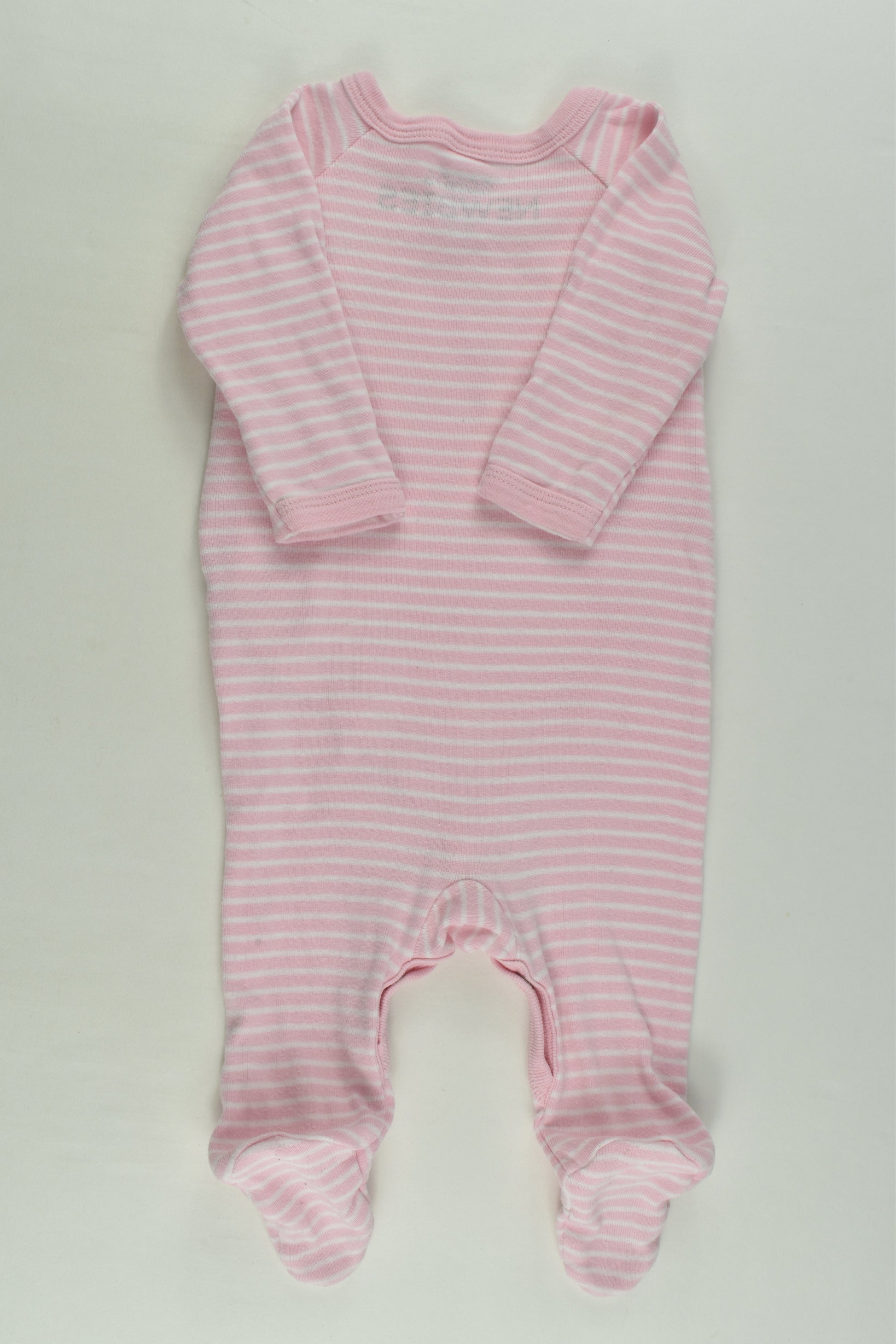 Bonds Size 000 Striped Wrap Footed Romper