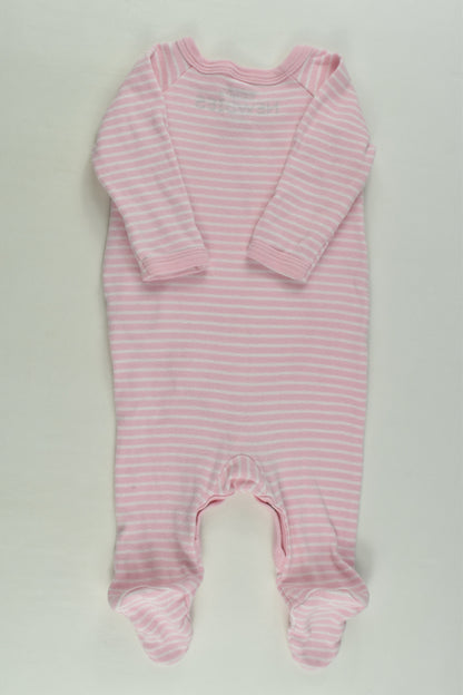 Bonds Size 000 Striped Wrap Footed Romper