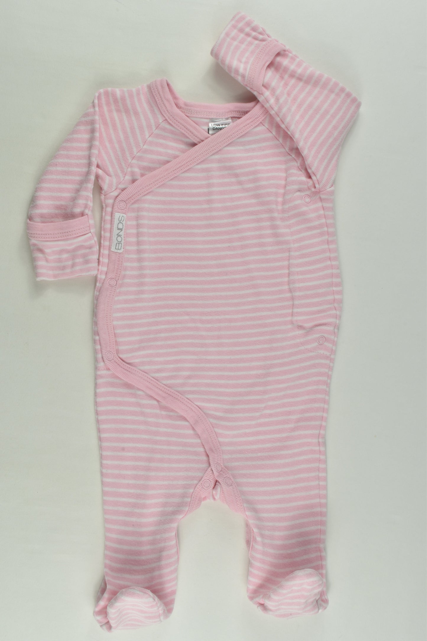 Bonds Size 000 Striped Wrap Footed Romper