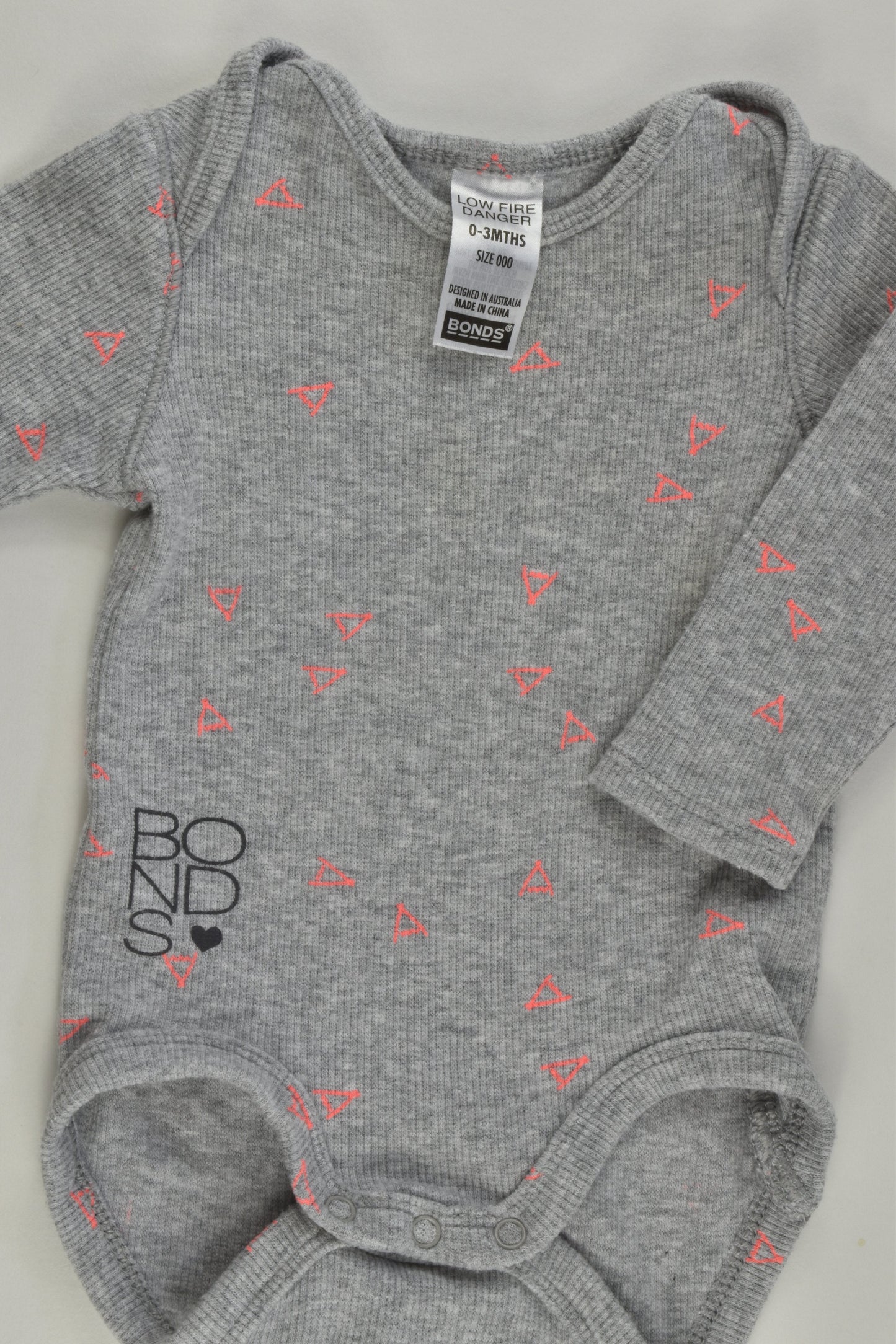 Bonds Size 000 Triangles Ribbed Bodysuit