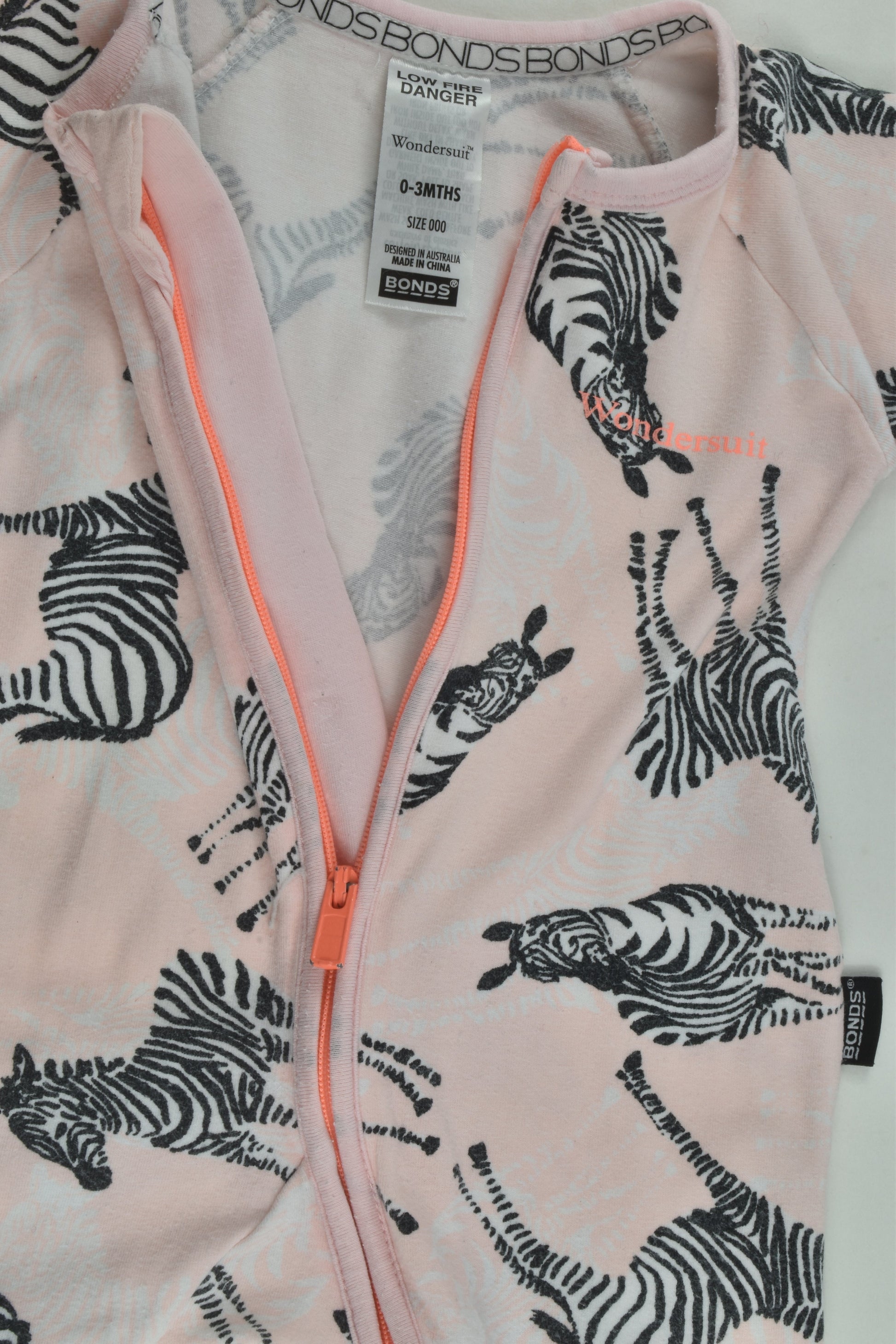 Bonds Size 000 Zebra Wondersuit