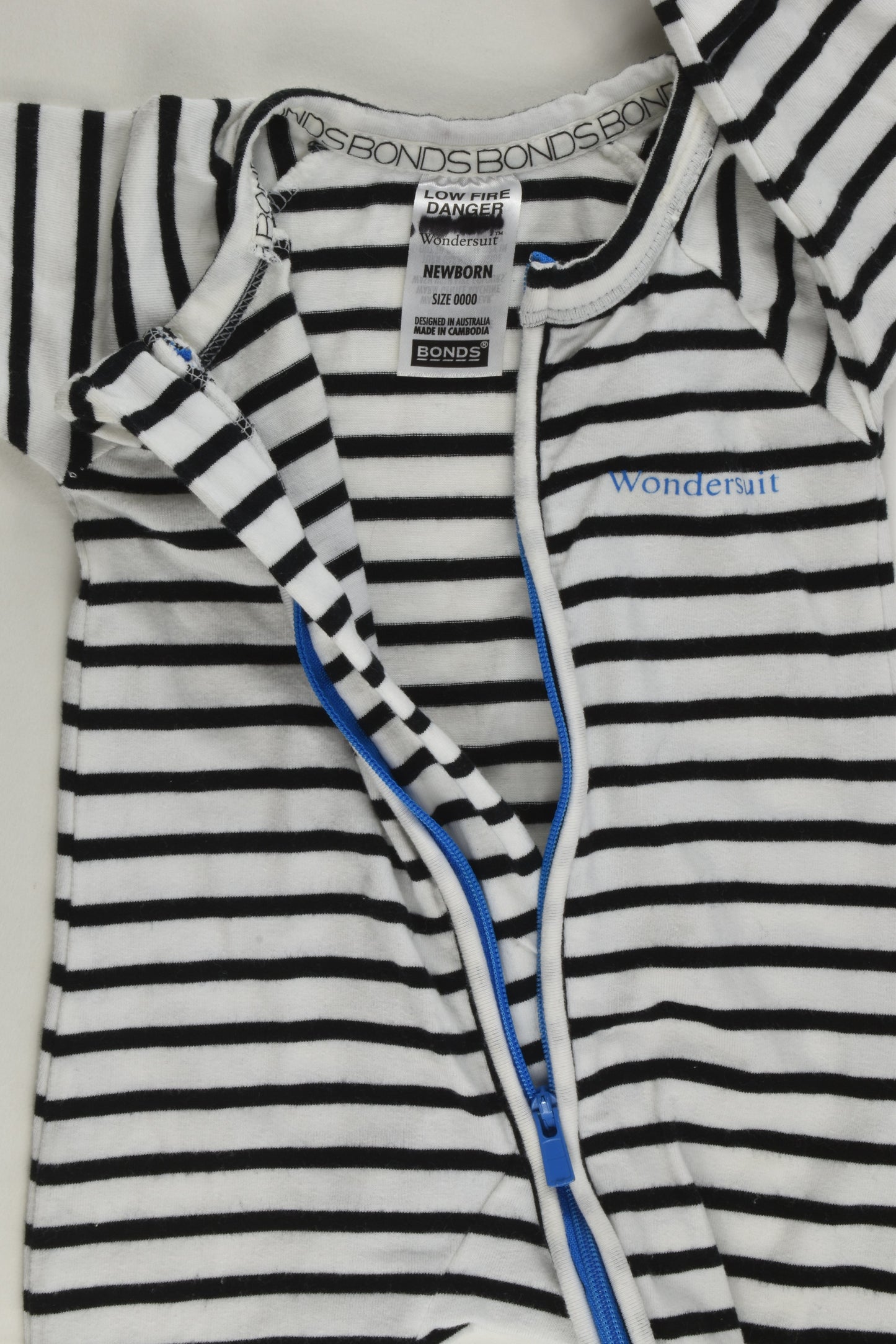Bonds Size 0000 (Newborn) Striped Wondersuit
