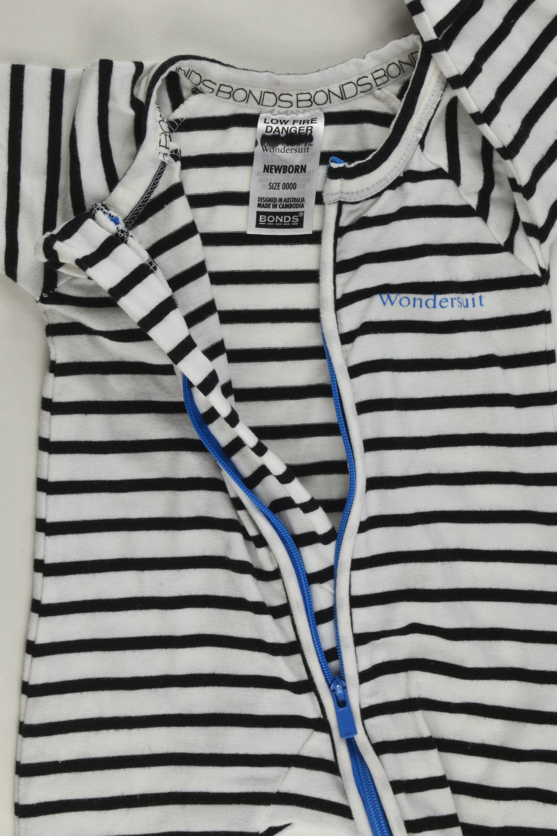 Bonds Size 0000 (Newborn) Striped Wondersuit