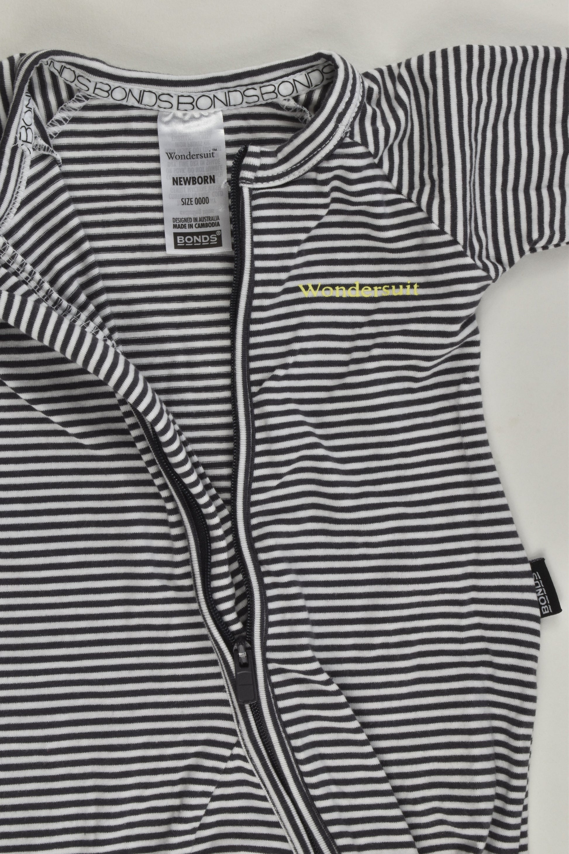 Bonds Size 0000 (Newborn) Striped Wondersuit