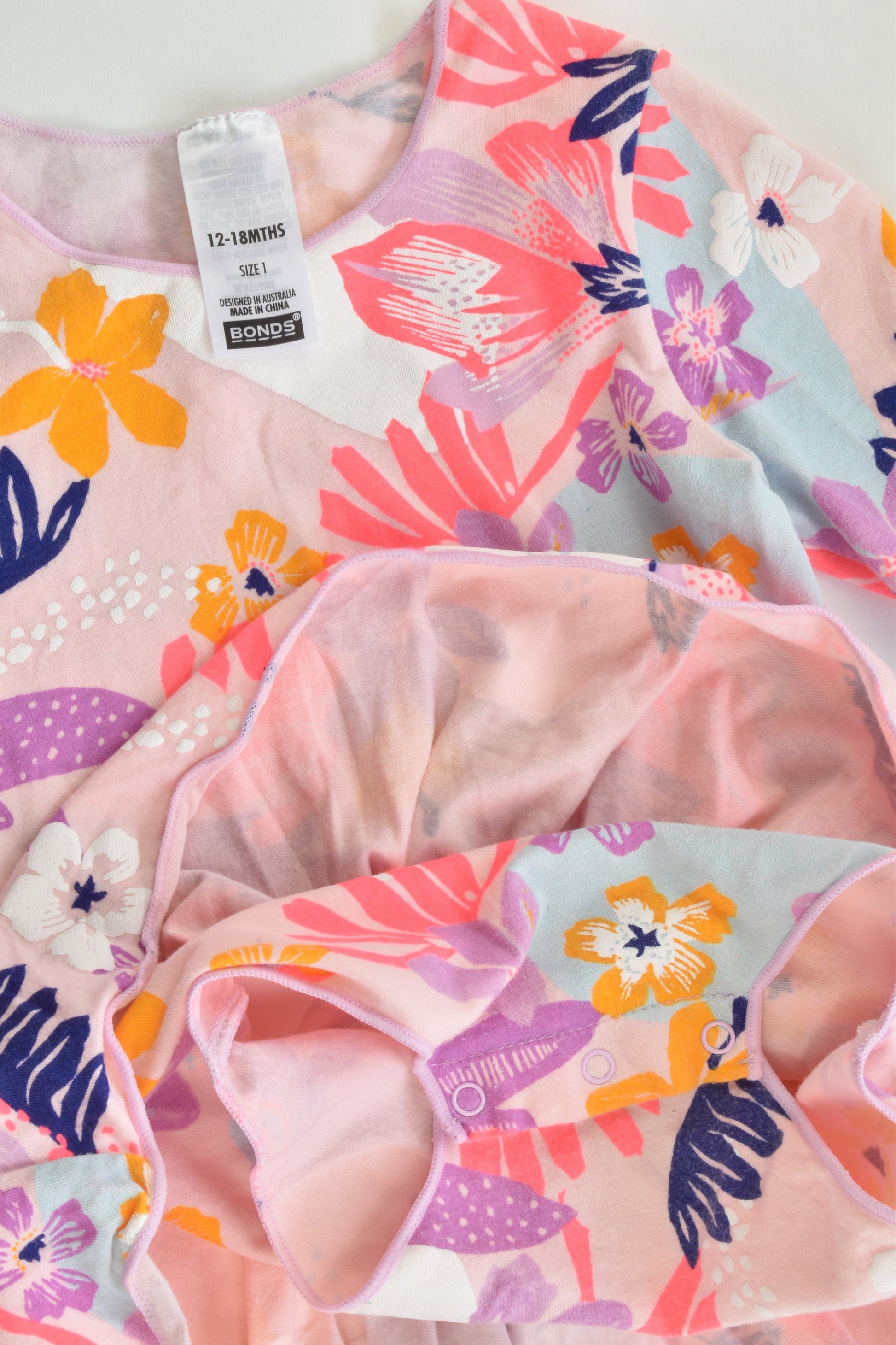 Bonds Size 1 (12-18 months) Floral Balletsuit