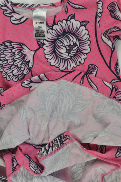 Bonds Size 1 Floral Dress with Bodysuit Underneath