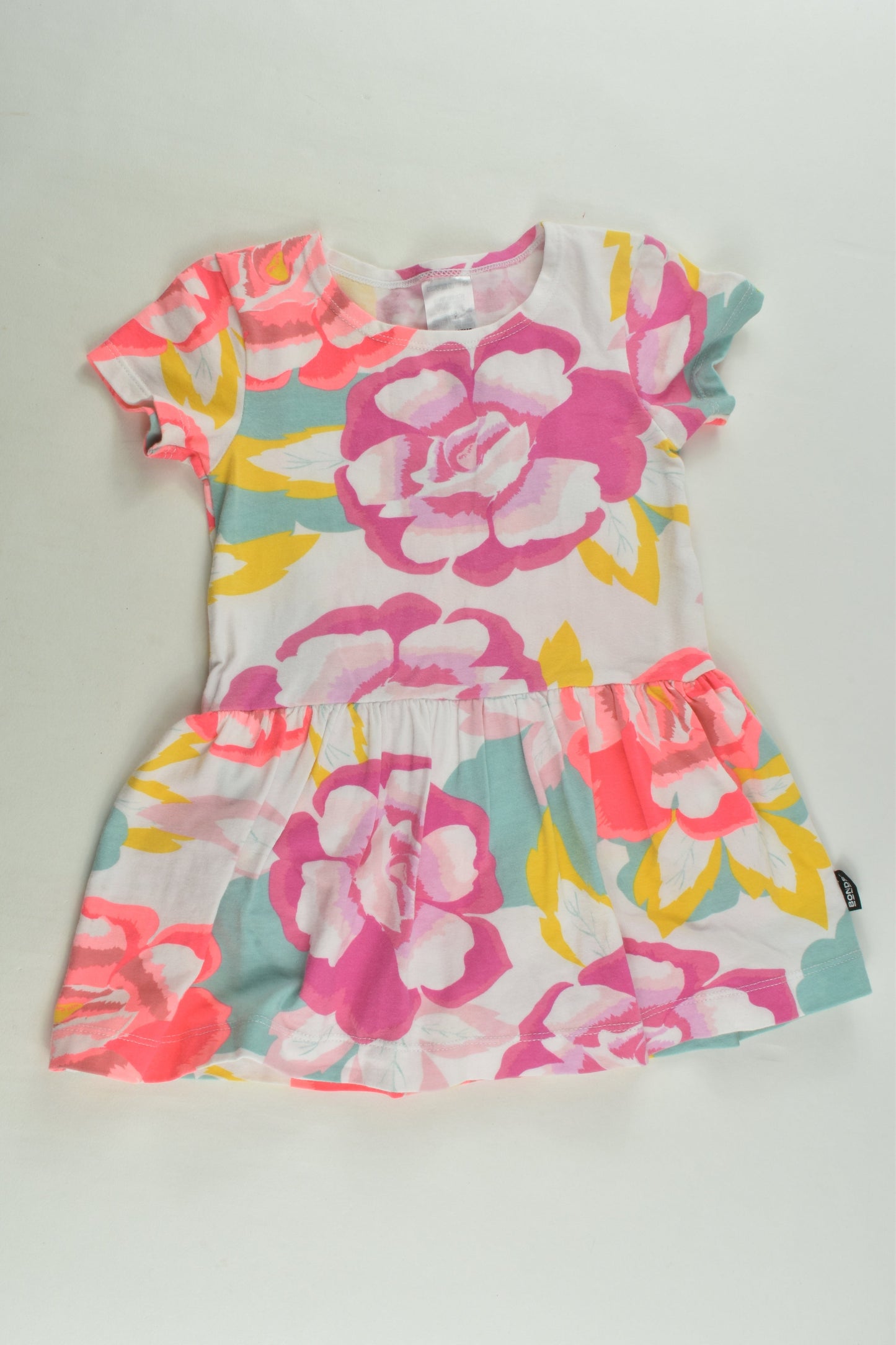 Bonds Size 1 Floral Dress with Bodysuit Underneath