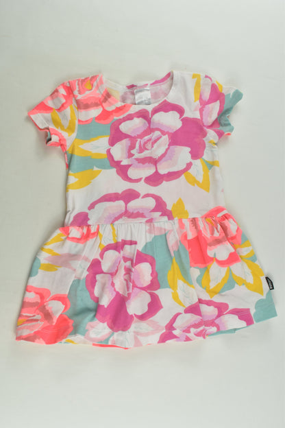 Bonds Size 1 Floral Dress with Bodysuit Underneath