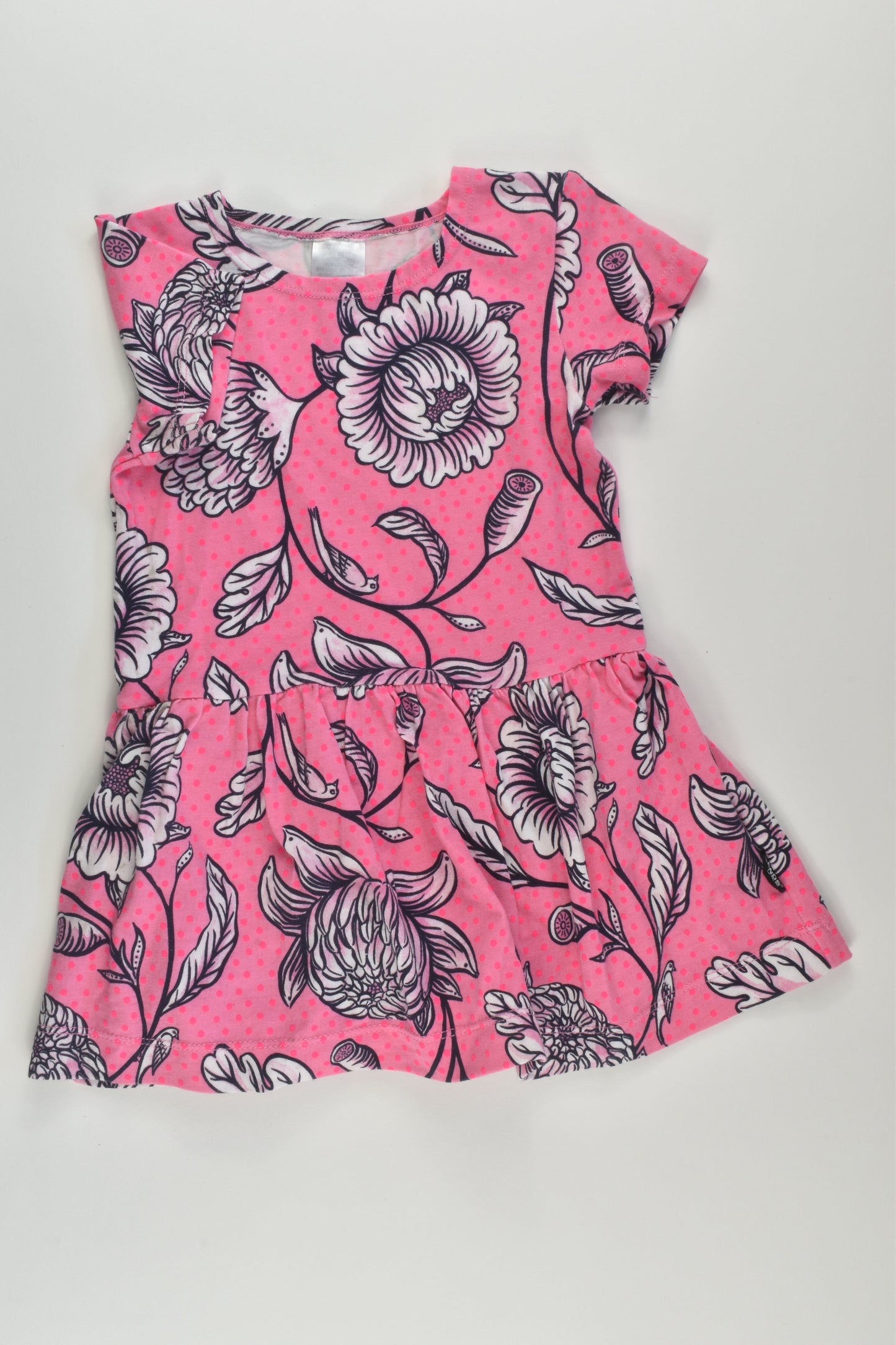 Bonds Size 1 Floral Dress with Bodysuit Underneath