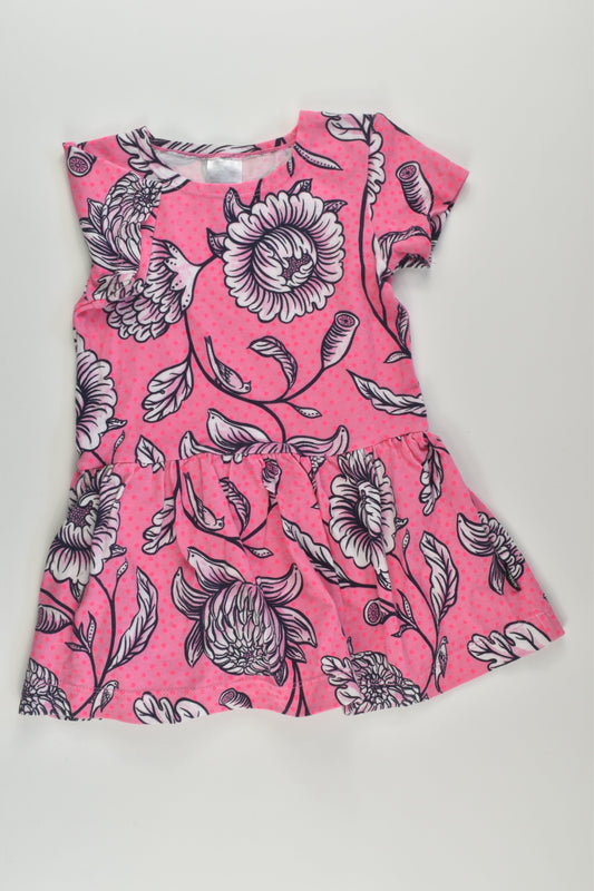 Bonds Size 1 Floral Dress with Bodysuit Underneath