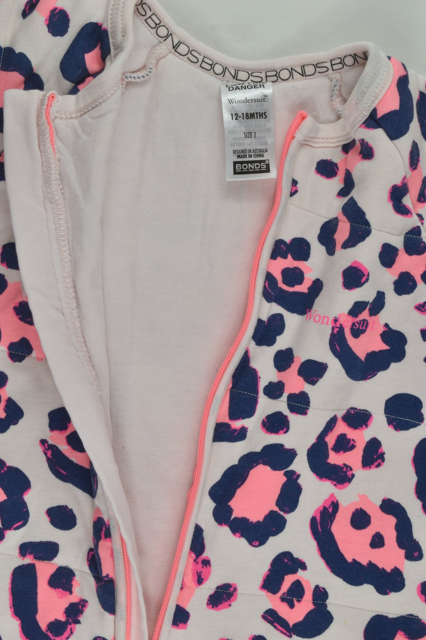 Bonds Size 1 Lightly Padded Leopard Print Wondersuit