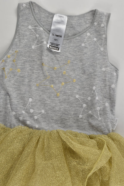 Bonds Size 1 Stars Tutu Dress with Bodysuit Underneath