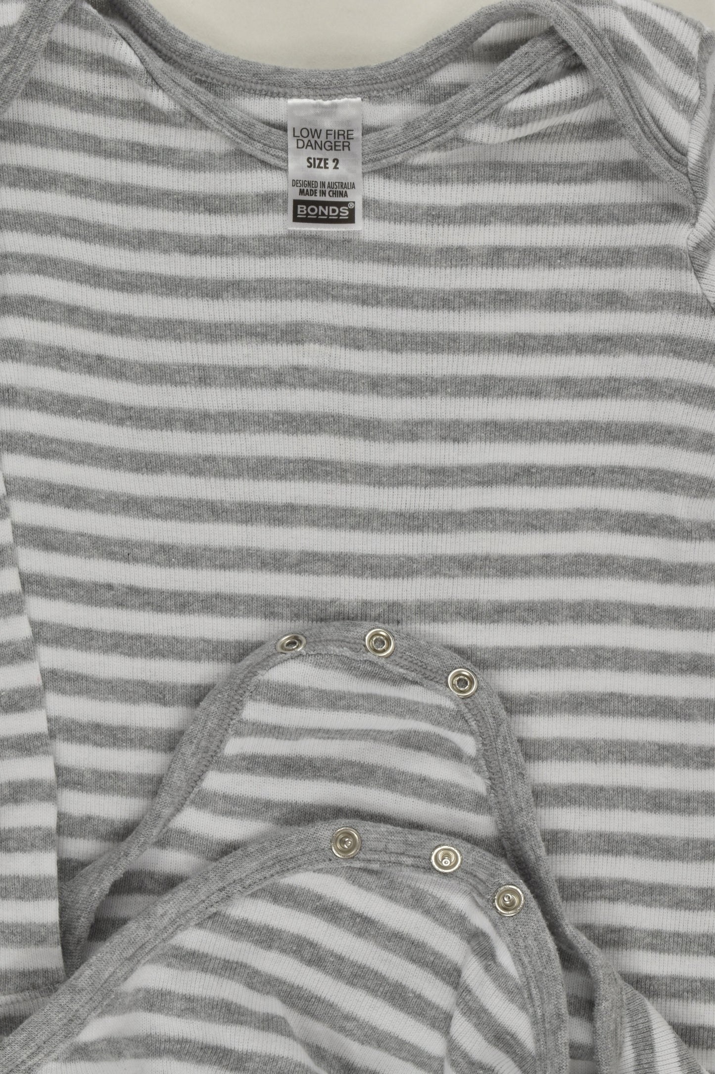 Bonds Size 2 Striped Ribbed Bodysuit