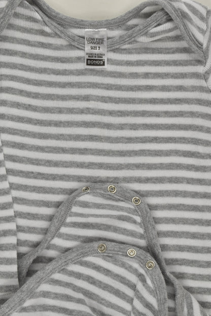 Bonds Size 2 Striped Ribbed Bodysuit